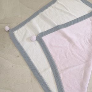 Pottery Barn 2 baby girl blankets